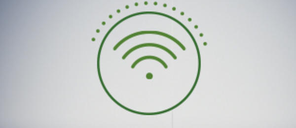 Icon showing wifi in a circle with small dots around it